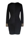 Rochie Neagra cu Aplicatii LC22591